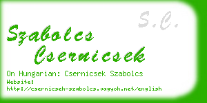 szabolcs csernicsek business card